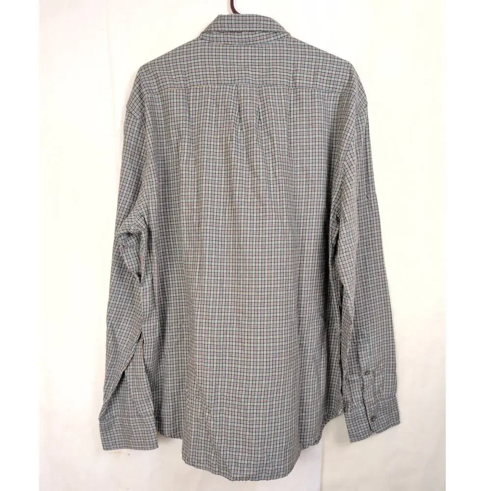 New J.Crew Brushed Twill green plaid button up shirt Size XL Preppy Classic